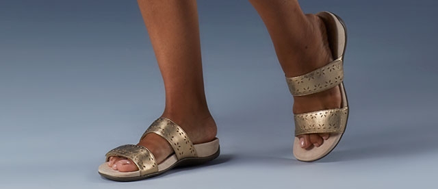 gold sandals with arch support