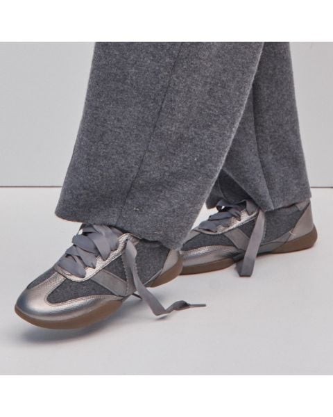 Dark Grey Flannel Wool/Leather