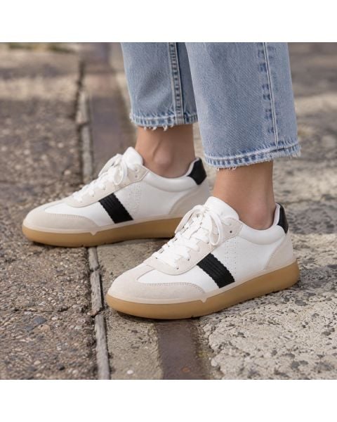White/Black Leather