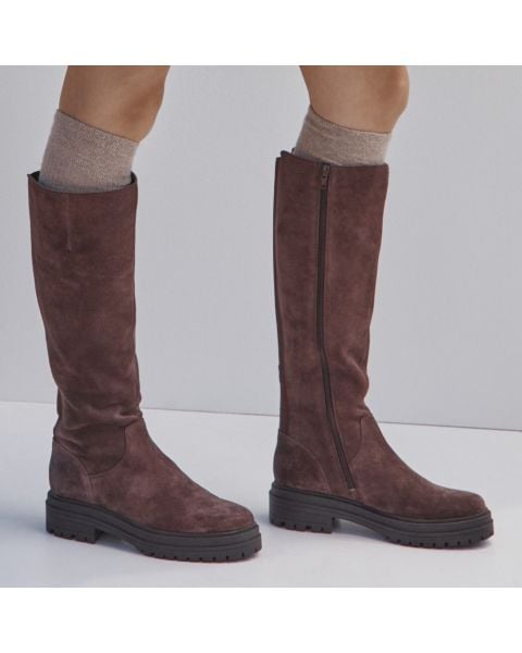 Chocolate Ganache Brown Waxed Suede