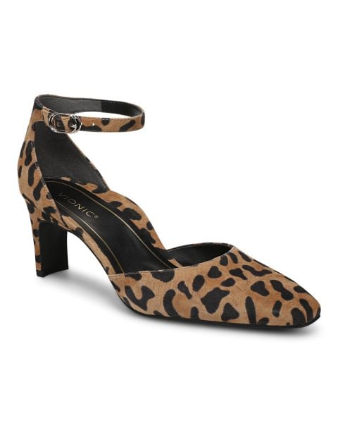 Tan Leopard Print Suede