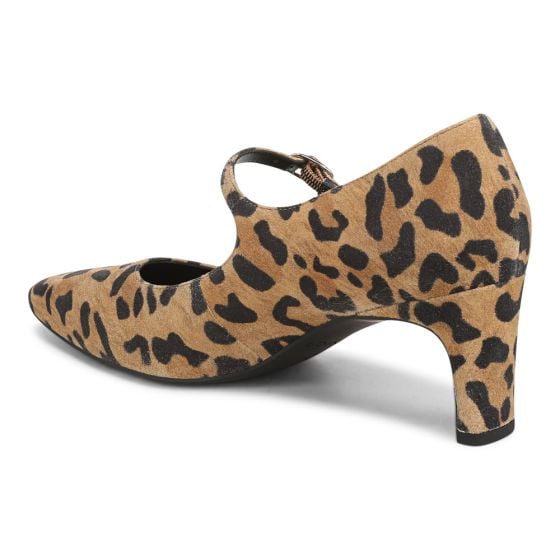 Tan Leopard Print Suede