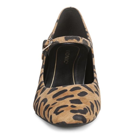 Tan Leopard Print Suede