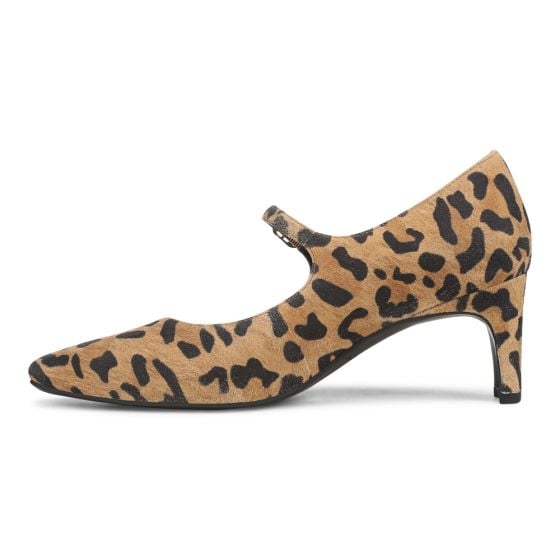 Tan Leopard Print Suede