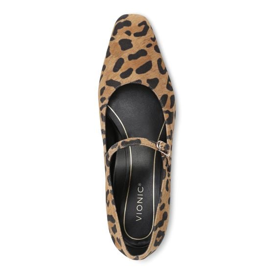 Tan Leopard Print Suede