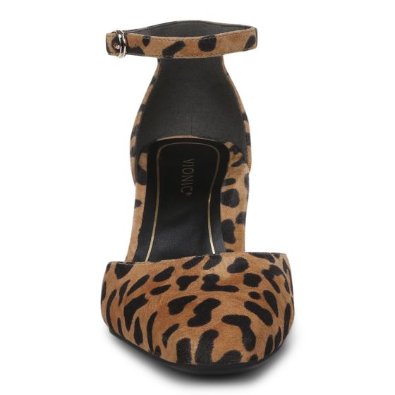 Tan Leopard Print Suede