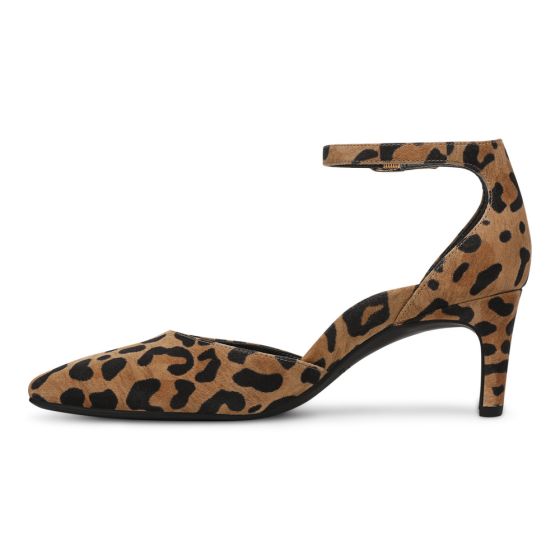 Tan Leopard Print Suede