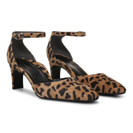 Tan Leopard Print Suede