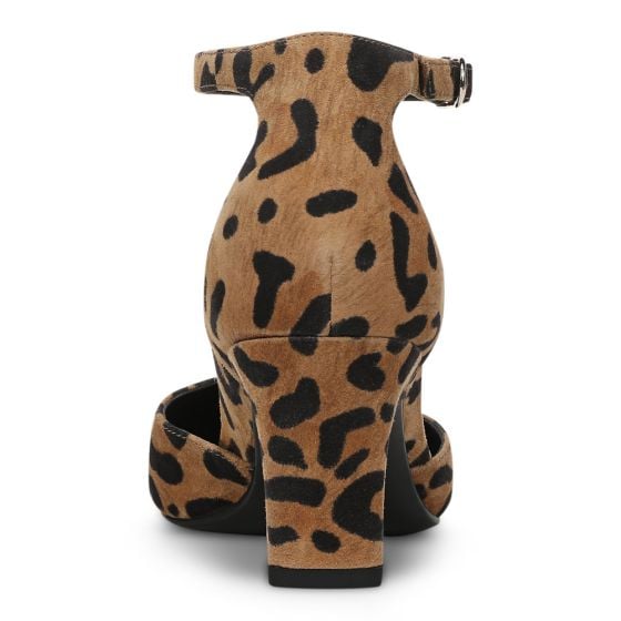 Tan Leopard Print Suede