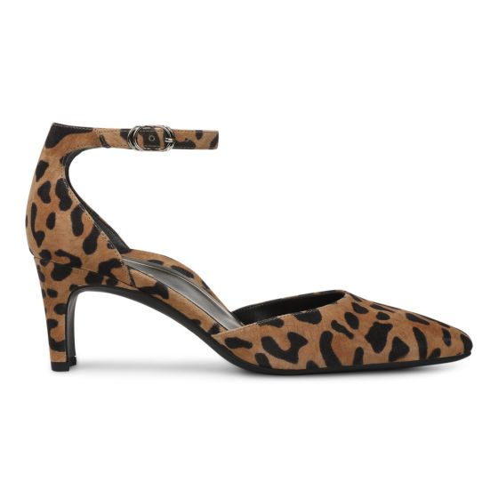 Tan Leopard Print Suede