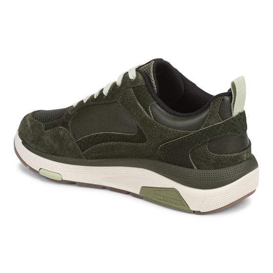 Olive Moss Snake Print Green Suede