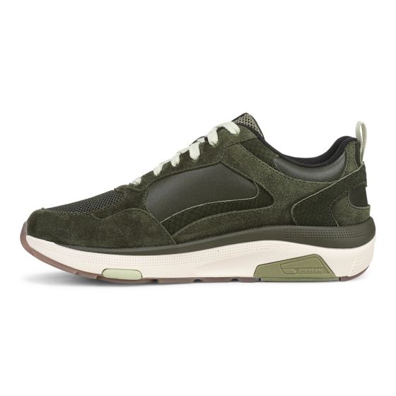 Olive Moss Snake Print Green Suede