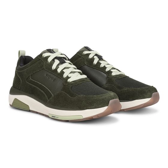Olive Moss Snake Print Green Suede