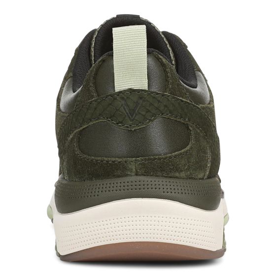 Olive Moss Snake Print Green Suede