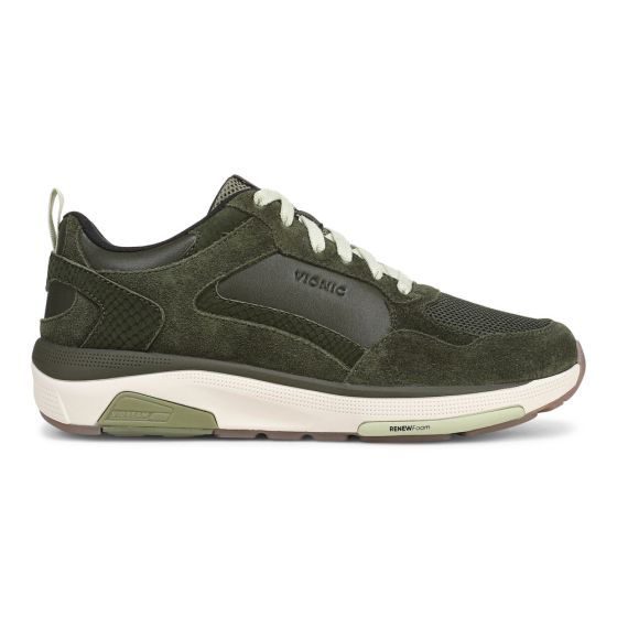 Olive Moss Snake Print Green Suede