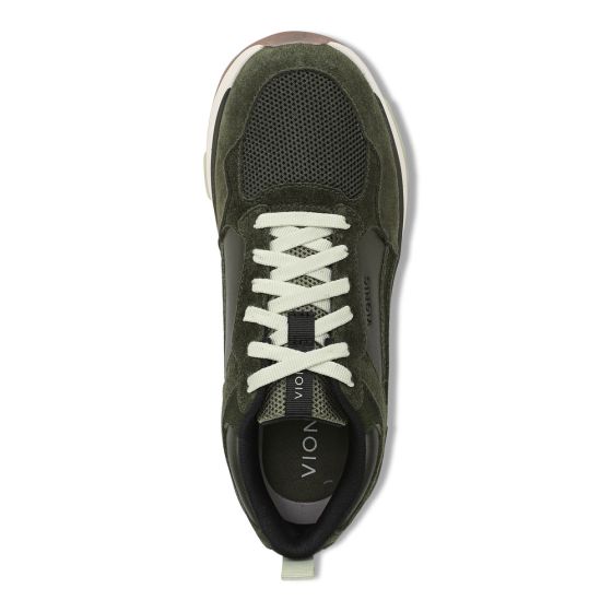 Olive Moss Snake Print Green Suede
