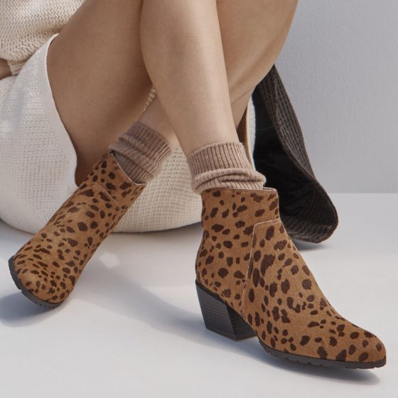 Tan Leopard Brown Hair Calf