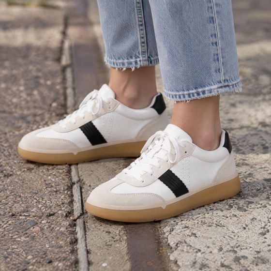 White/Black Leather