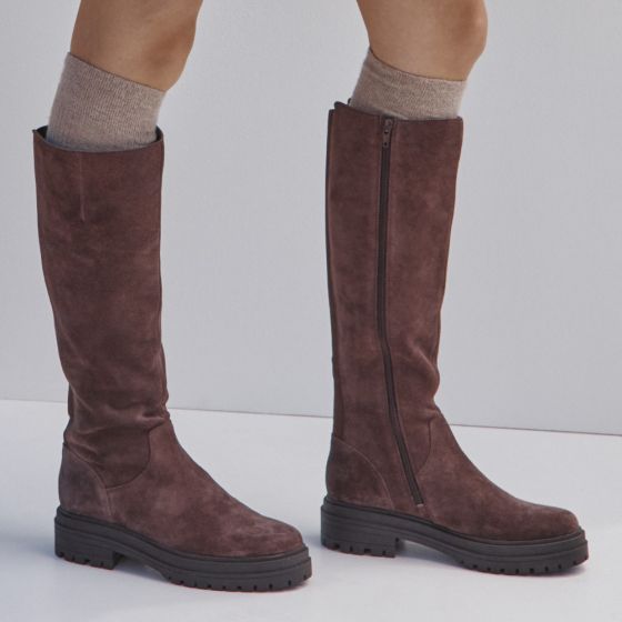 Chocolate Ganache Brown Waxed Suede