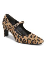 Tan Leopard Print Suede