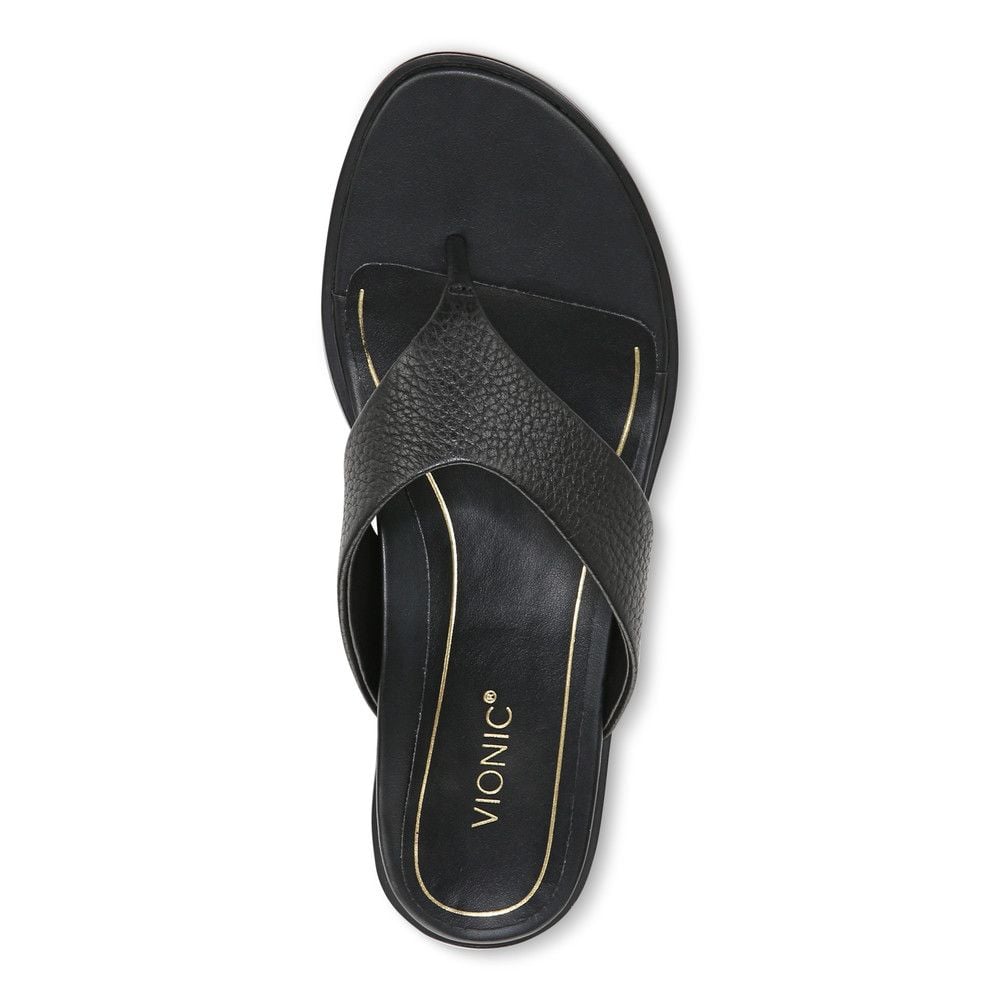 Vionic black shop flip flops