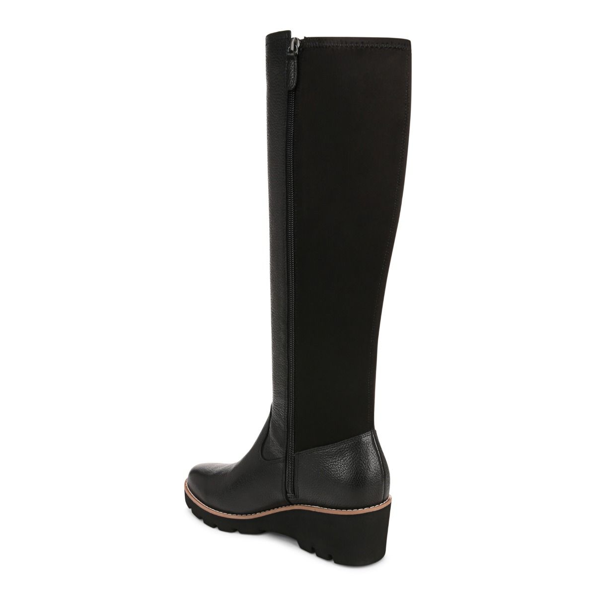 Tall black wedge boots shop