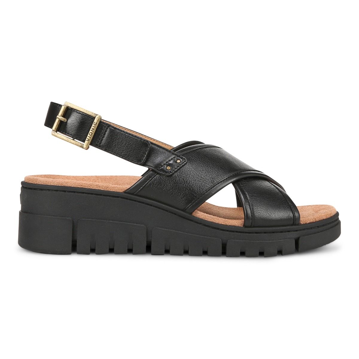 Earth Women's Aquarius Slingback Wedge Sandal - Leather Cutout Design