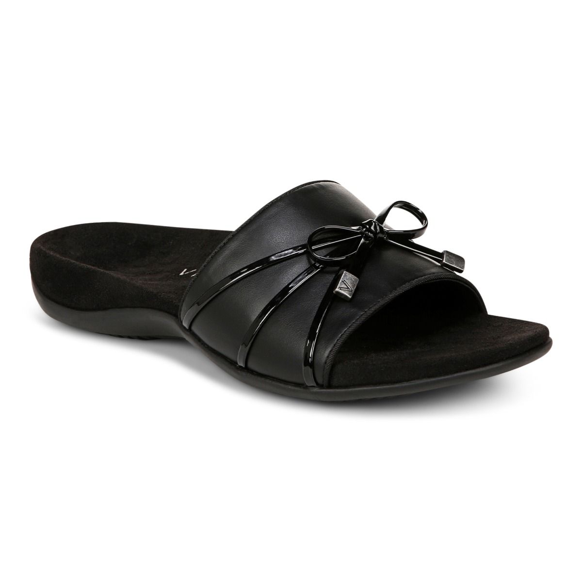 Womens black slide sandals clearance