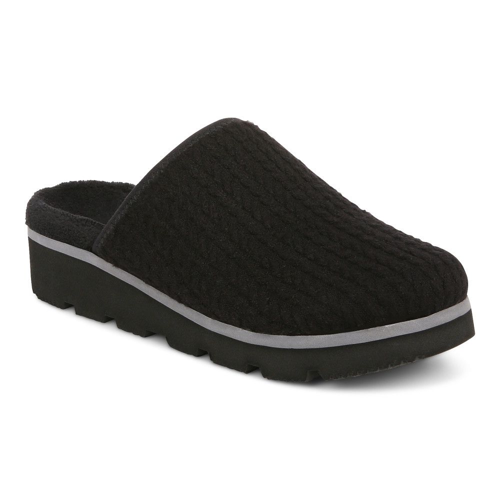 Black mule slippers discount women's