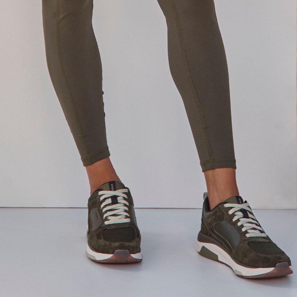 Olive Moss Snake Print Green Suede