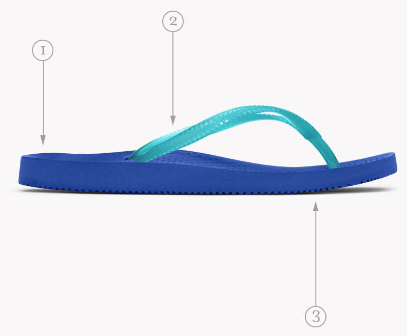 Beach Flip Flops Featuring Built-In Support